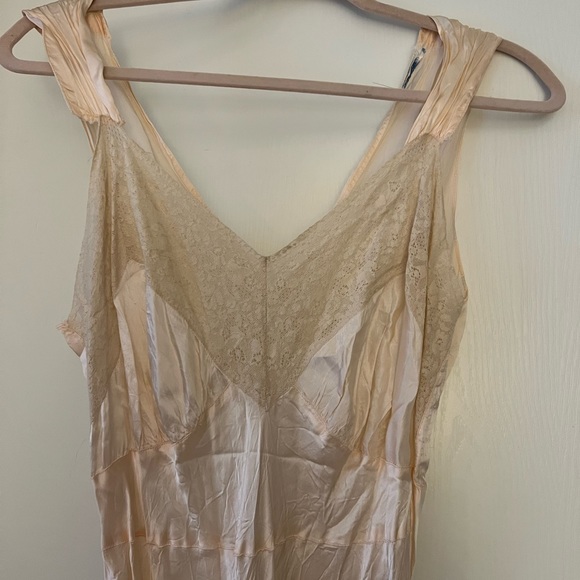 VINTAGE Silk like and Lace Slip Dress. Satin dress. - Picture 4 of 12